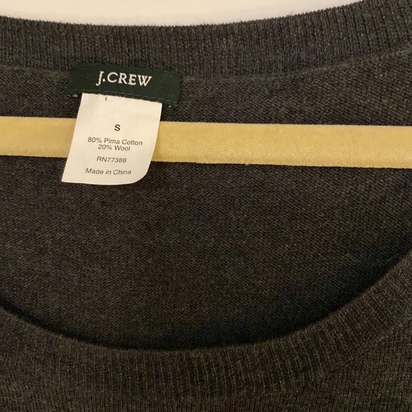 J. Crew Charcoal Gray Tiered Ruffle Pima Cotton & Wool Sweater Dress - Picture 5 of 6